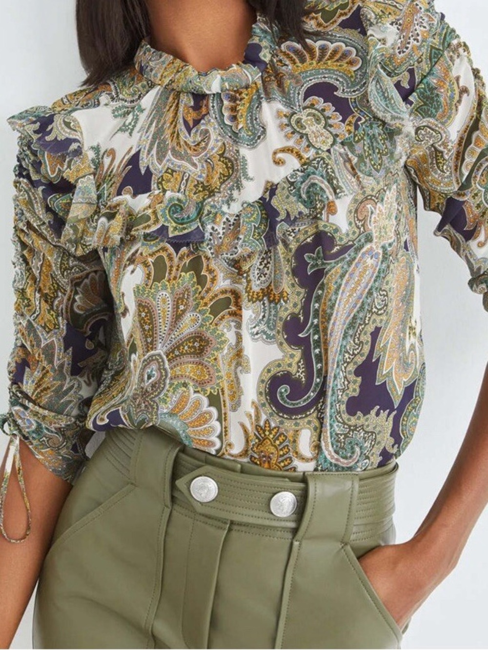 Veronica Beard Howell Paisley Silk Top Sz 0